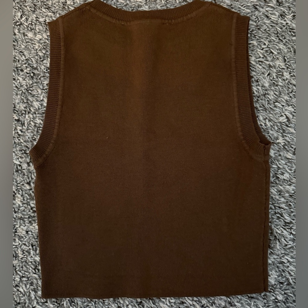 Zara Brown Ribbed Muscle Tank - Picture 2 of 3